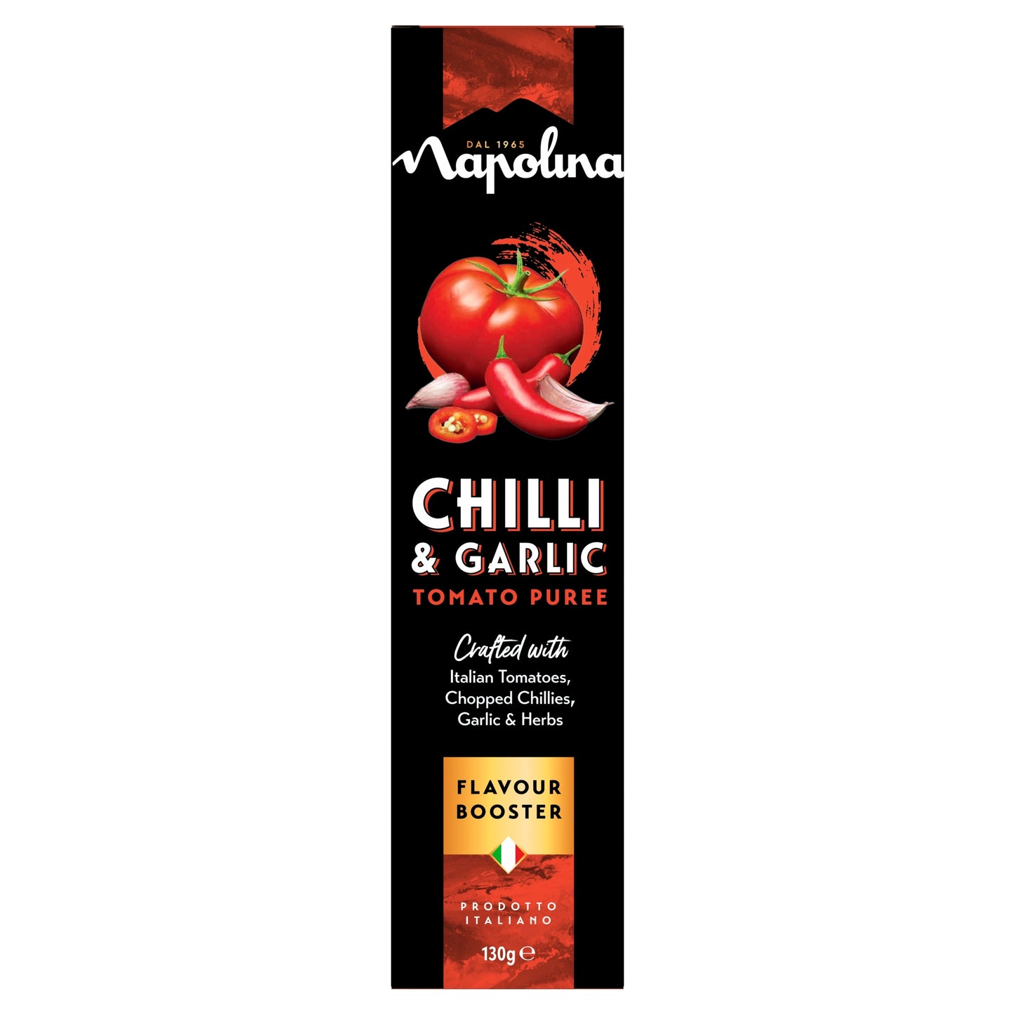 Napolina Chilli & Garlic Tomato Puree Flavour Booster 130G — image 1