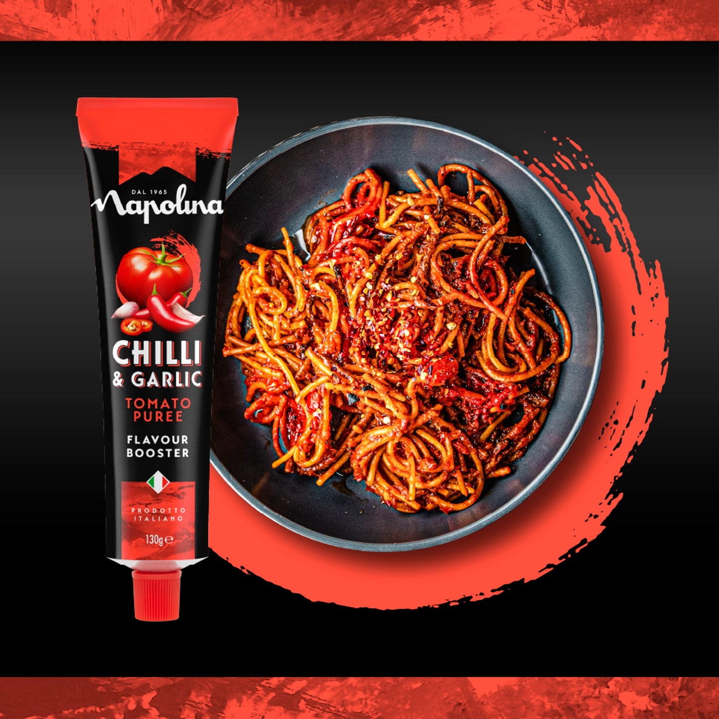 Napolina Chilli & Garlic Tomato Puree Flavour Booster 130G — image 4
