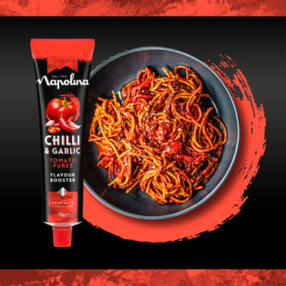 Napolina Chilli & Garlic Tomato Puree Flavour Booster 130G — image 4