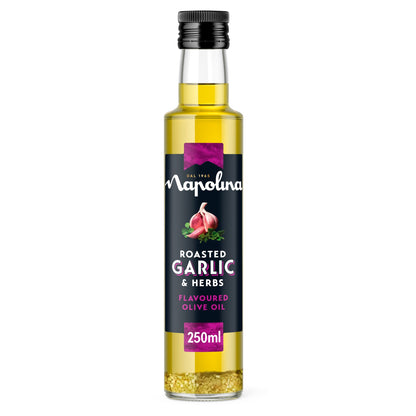 Napolina Roasted Garlic and Herbs Flavoured Olive Oil 250ml — image 1