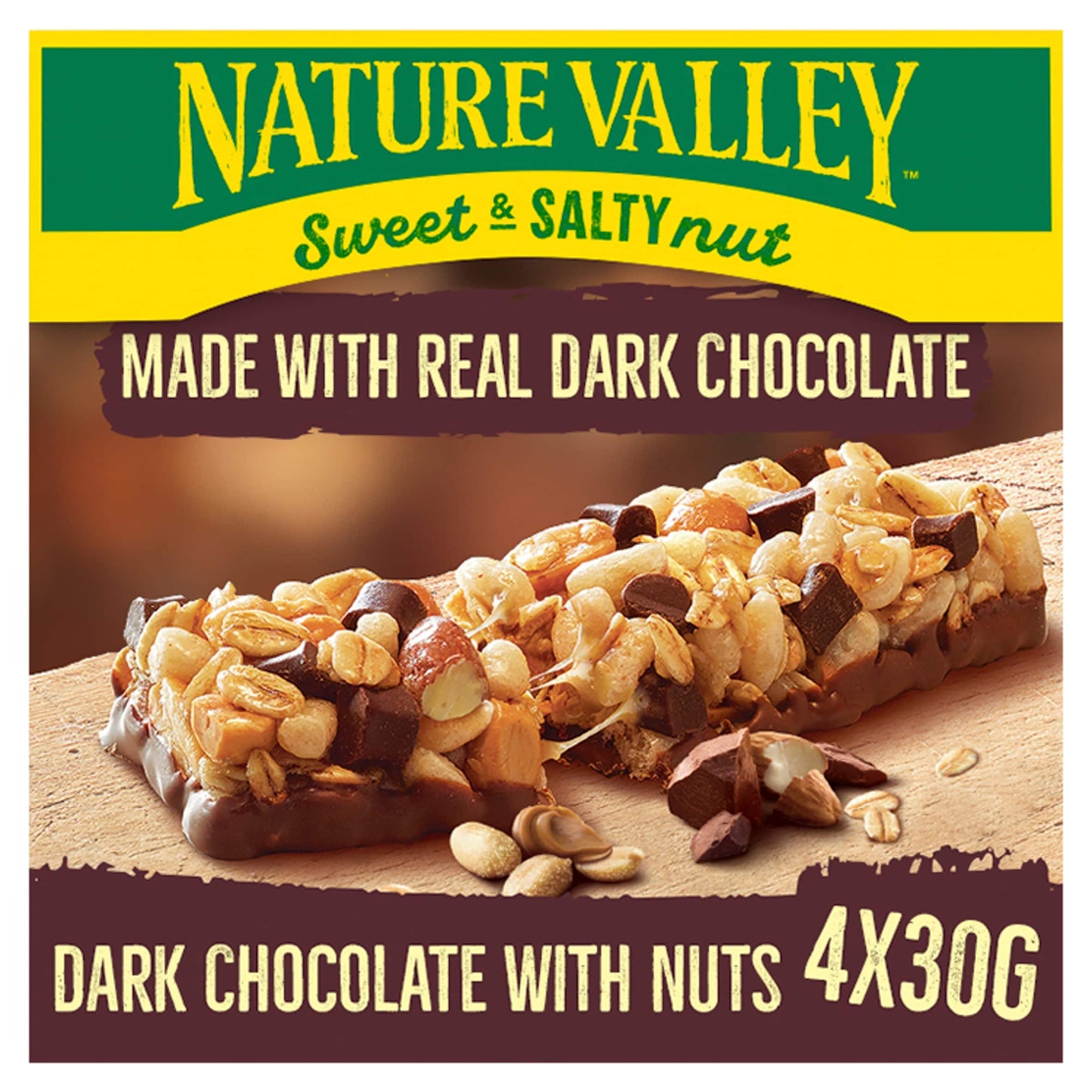 Nature Valley Sweet & Salty Nut Dark Chocolate with Nuts Bars 4 x 30g (120g) — image 1