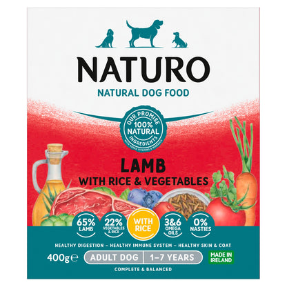 Naturo Adult Lamb & Rice Vegetable Dog Food Tray 400G — image 1
