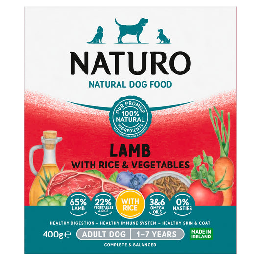Naturo Adult Lamb & Rice Vegetable Dog Food Tray 400G — image 1