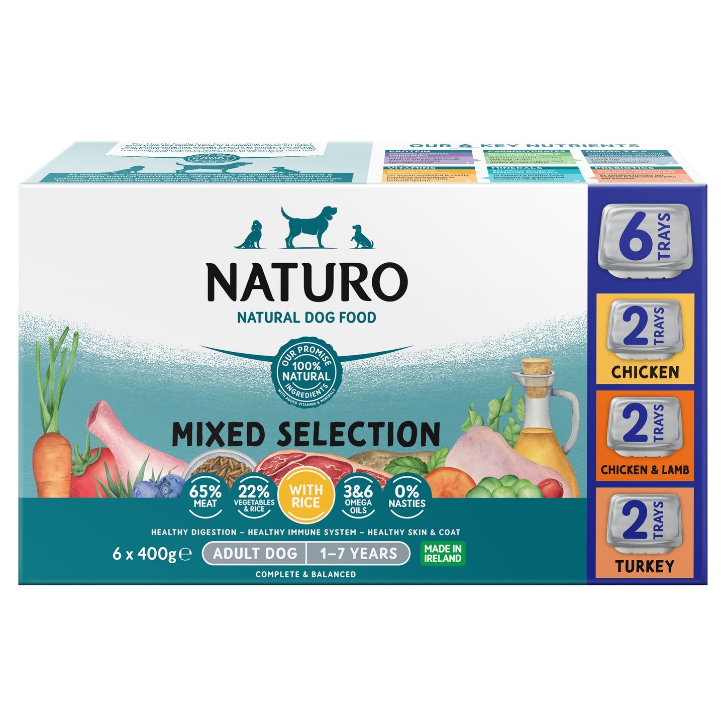 Naturo Adult Variety Dog Food Tray 6X400g — image 1