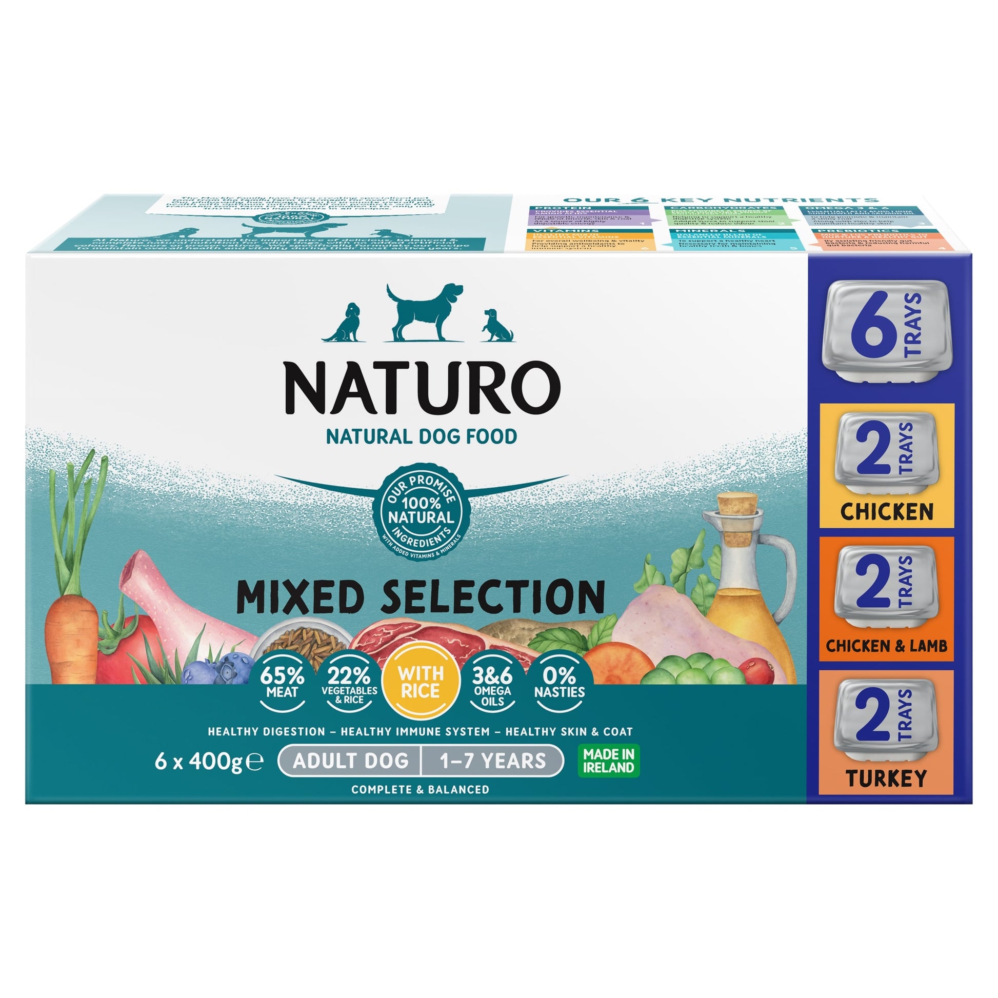 Naturo Adult Variety Dog Food Tray 6X400g — image 1