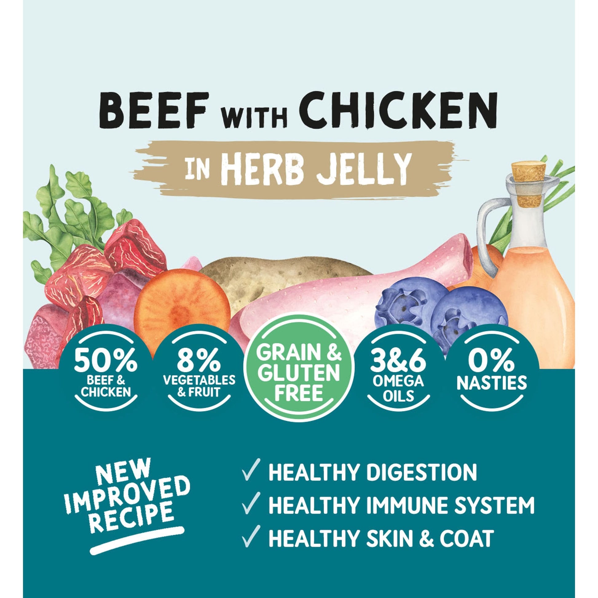 Naturo Grain Free Beef Chicken In Herb Jelly 390G — image 2
