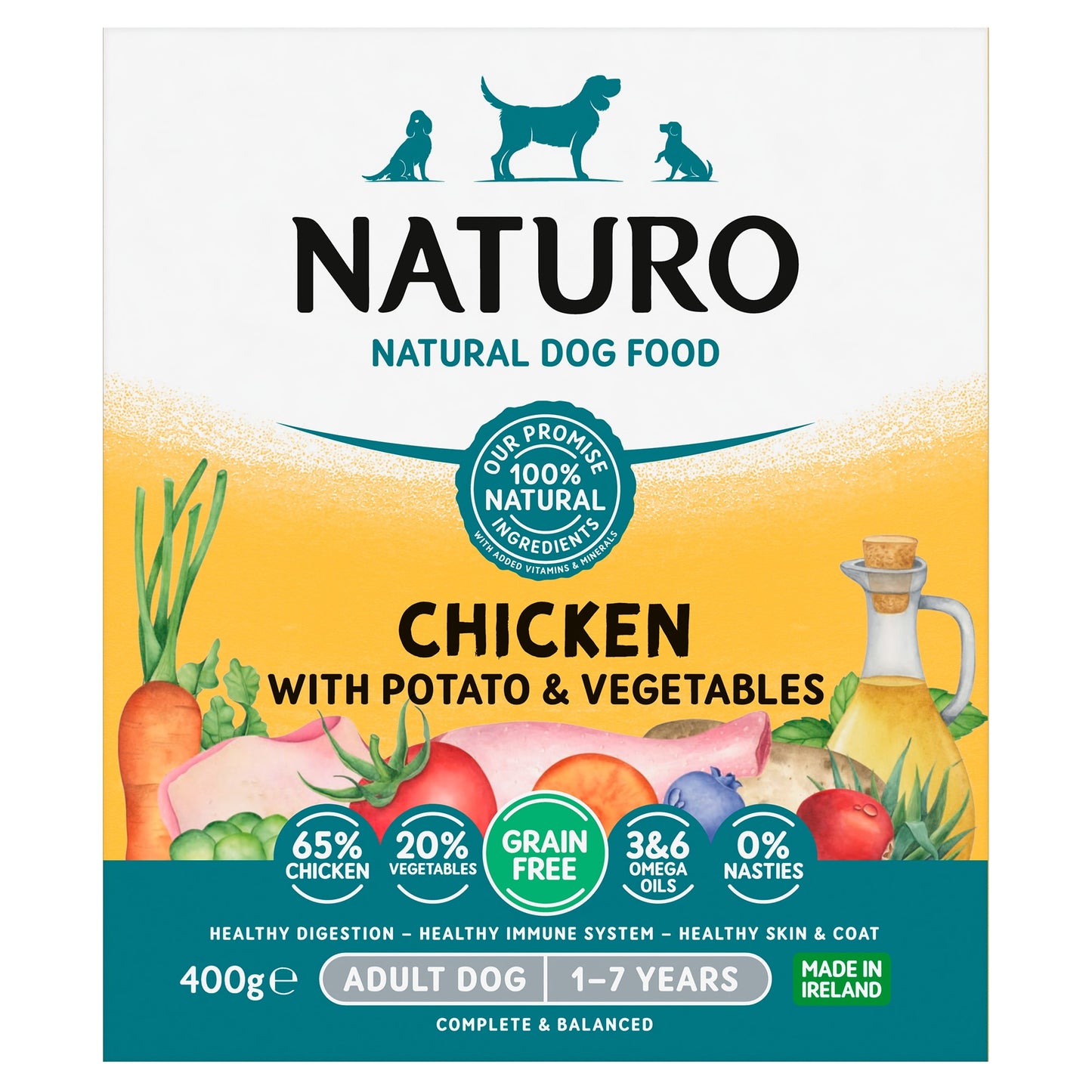 Naturo Grain Free Chicken Potato Dog Food 400G — image 1