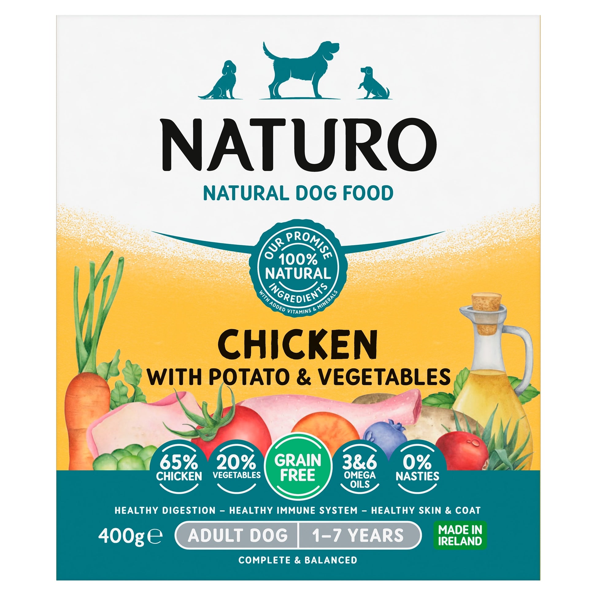 Naturo Grain Free Chicken Potato Dog Food 400G — image 1