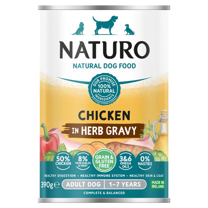 Naturo Grain Free Chicken Tinned Dog Food 390G — image 1