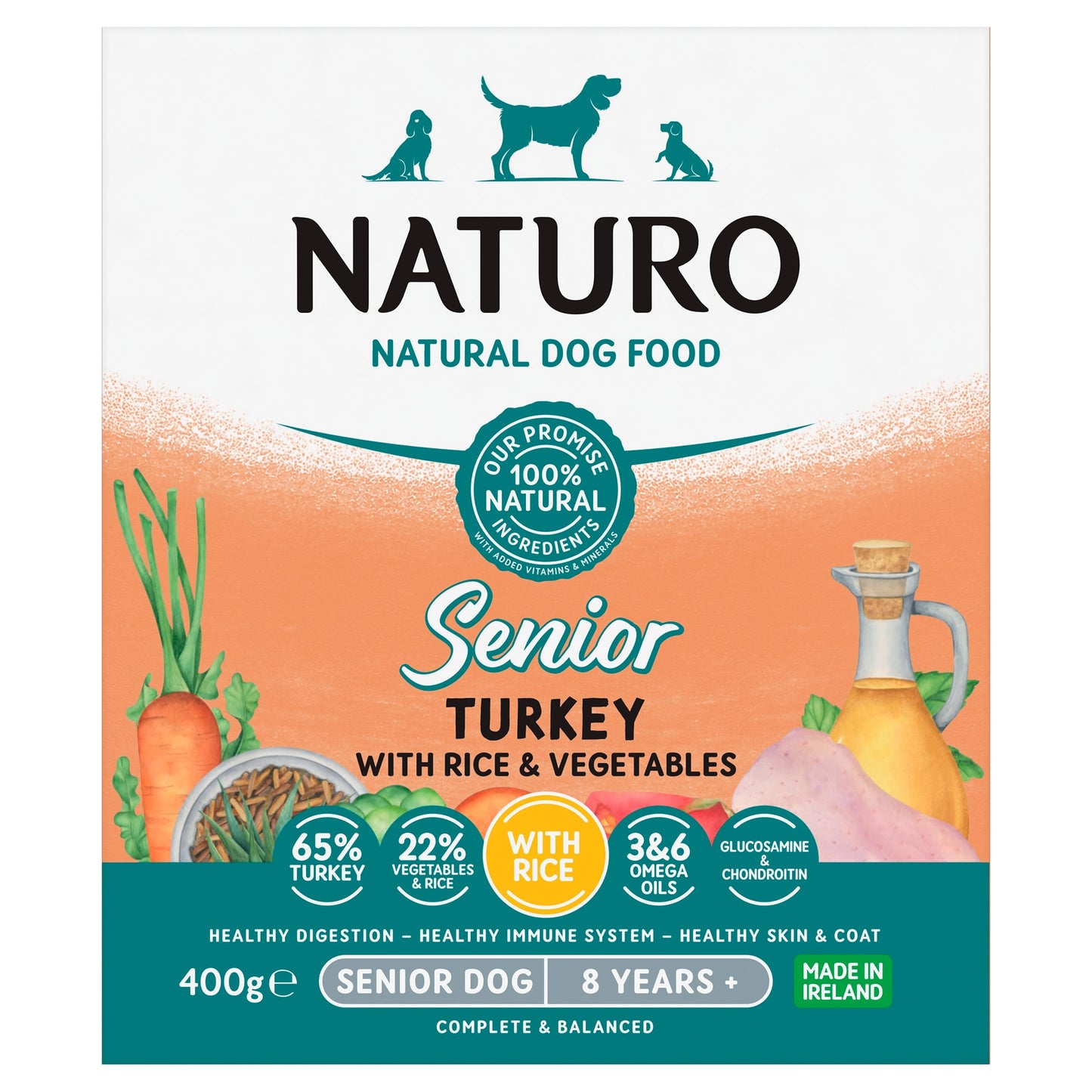 Naturo Natural Dog Food Senior Turkey with Rice & Vegetables 400g — image 1