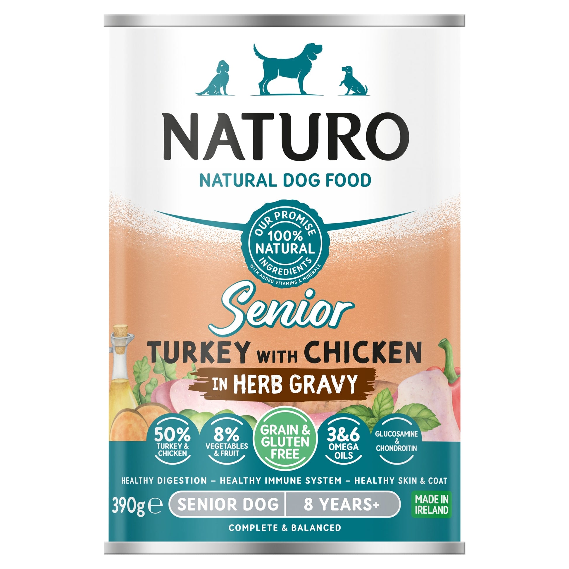 Naturo Senior Turkey & Chicken In Gravy Dog Food 390G — image 1