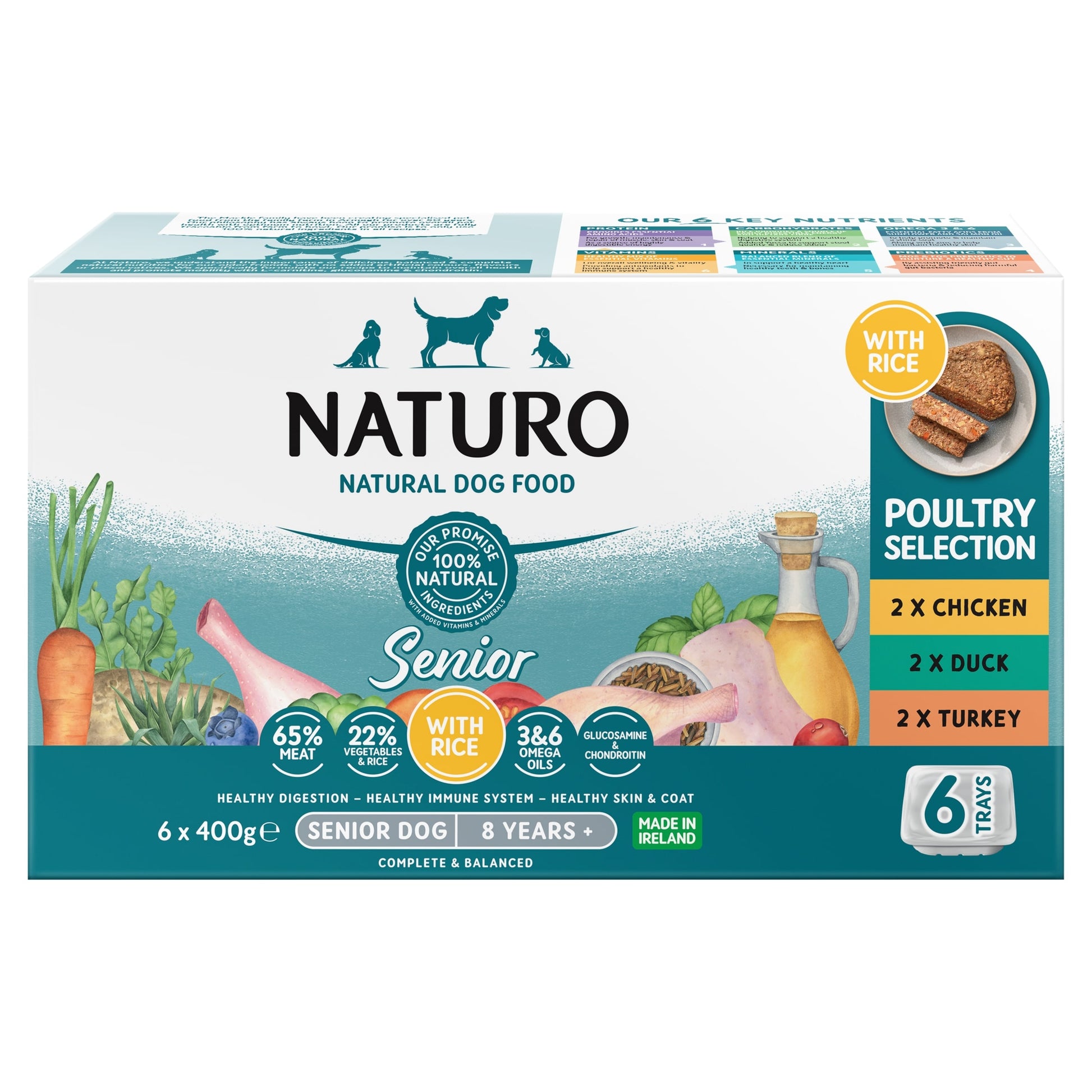 Naturo Variety Senior Dog Food with Rice 6 x 400g — image 1