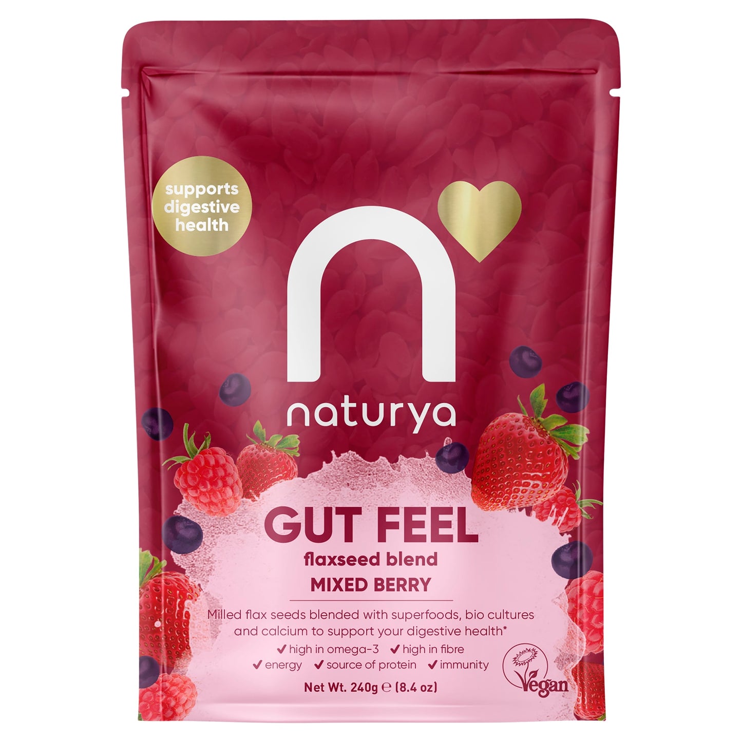 Naturya Gut Feel Flaxseed Blend - Mixed Berry 240g — image 1