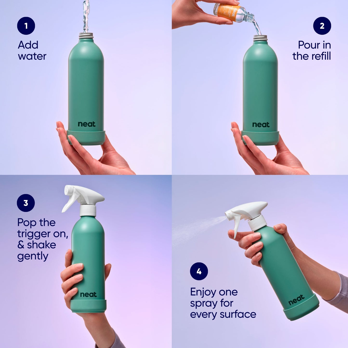 NEAT Refillable Aluminium Stone Bottle for Cleaning Sprays 500ml — image 5