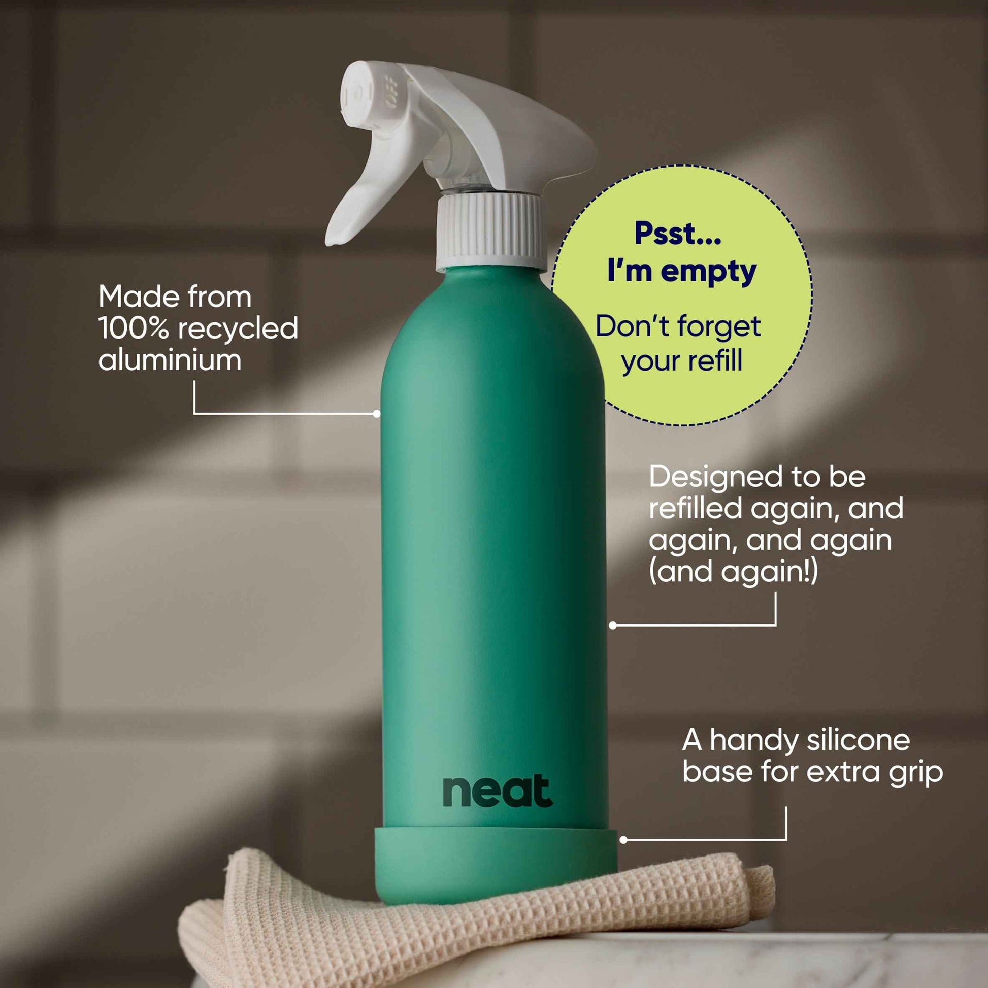 NEAT Sage Refillable Bottle For Cleaning Sprays 500ml