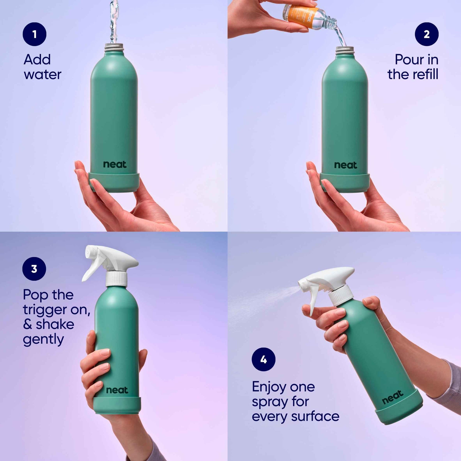 NEAT Sage Refillable Bottle For Cleaning Sprays 500ml