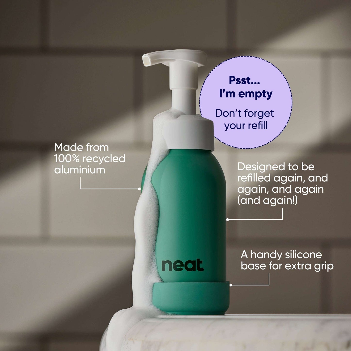 Neat Sage Refillable Dispenser for Foaming Hand Wash 300ml — image 3