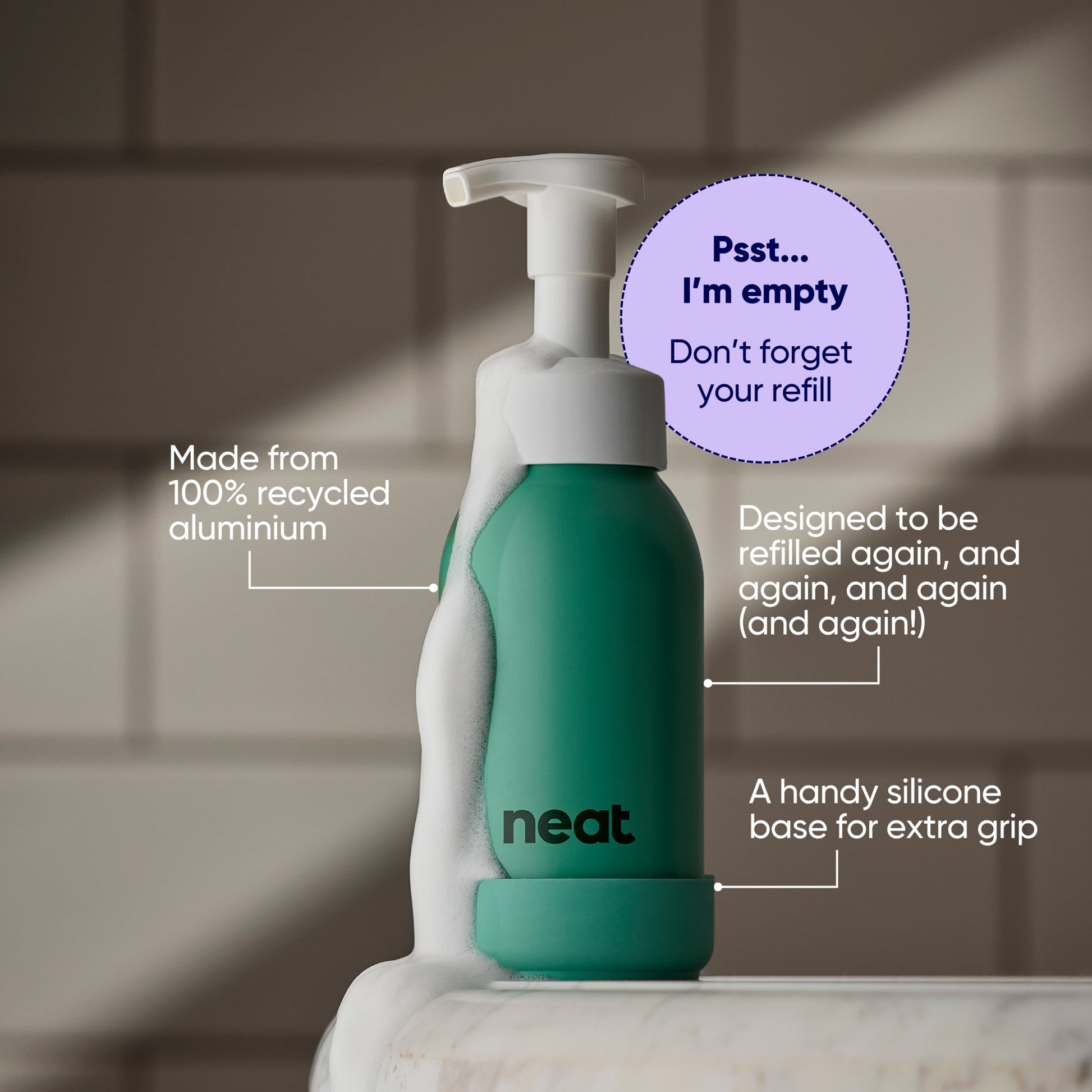 Neat Sage Refillable Dispenser for Foaming Hand Wash 300ml — image 3