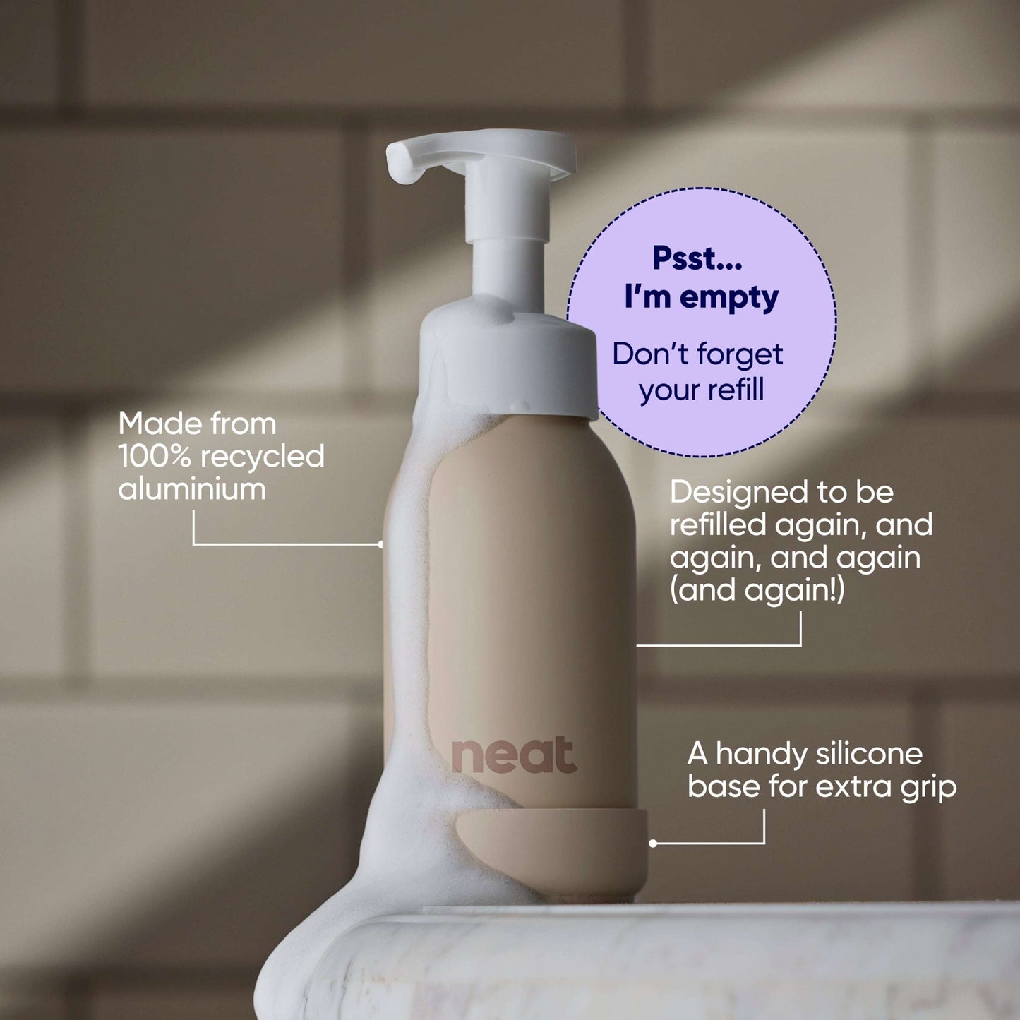 Neat Stone Refillable Dispenser for Foaming Hand Wash 300ml — image 3