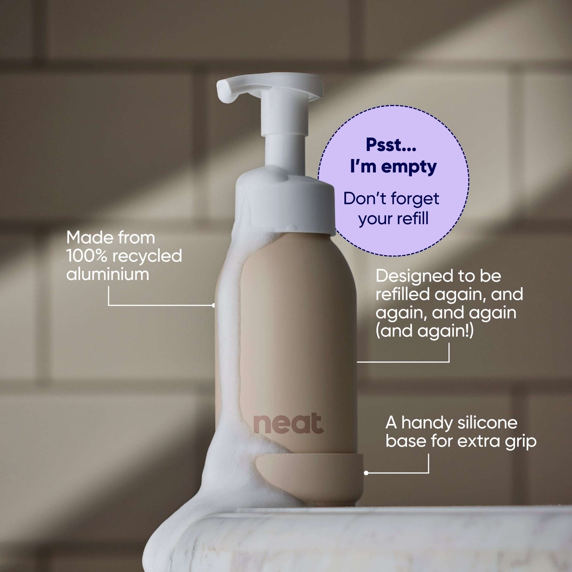 Neat Stone Refillable Dispenser for Foaming Hand Wash 300ml — image 3