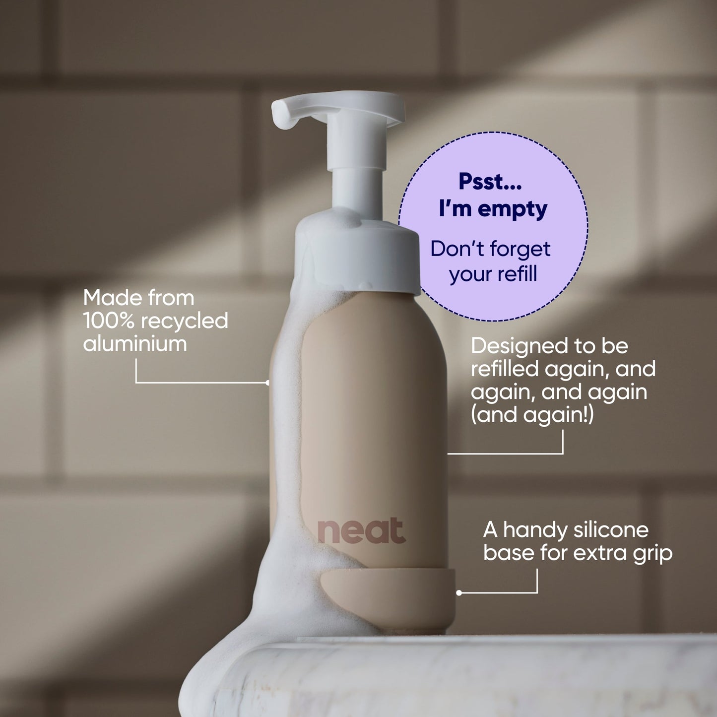 Neat Stone Refillable Dispenser for Foaming Hand Wash 300ml — image 3