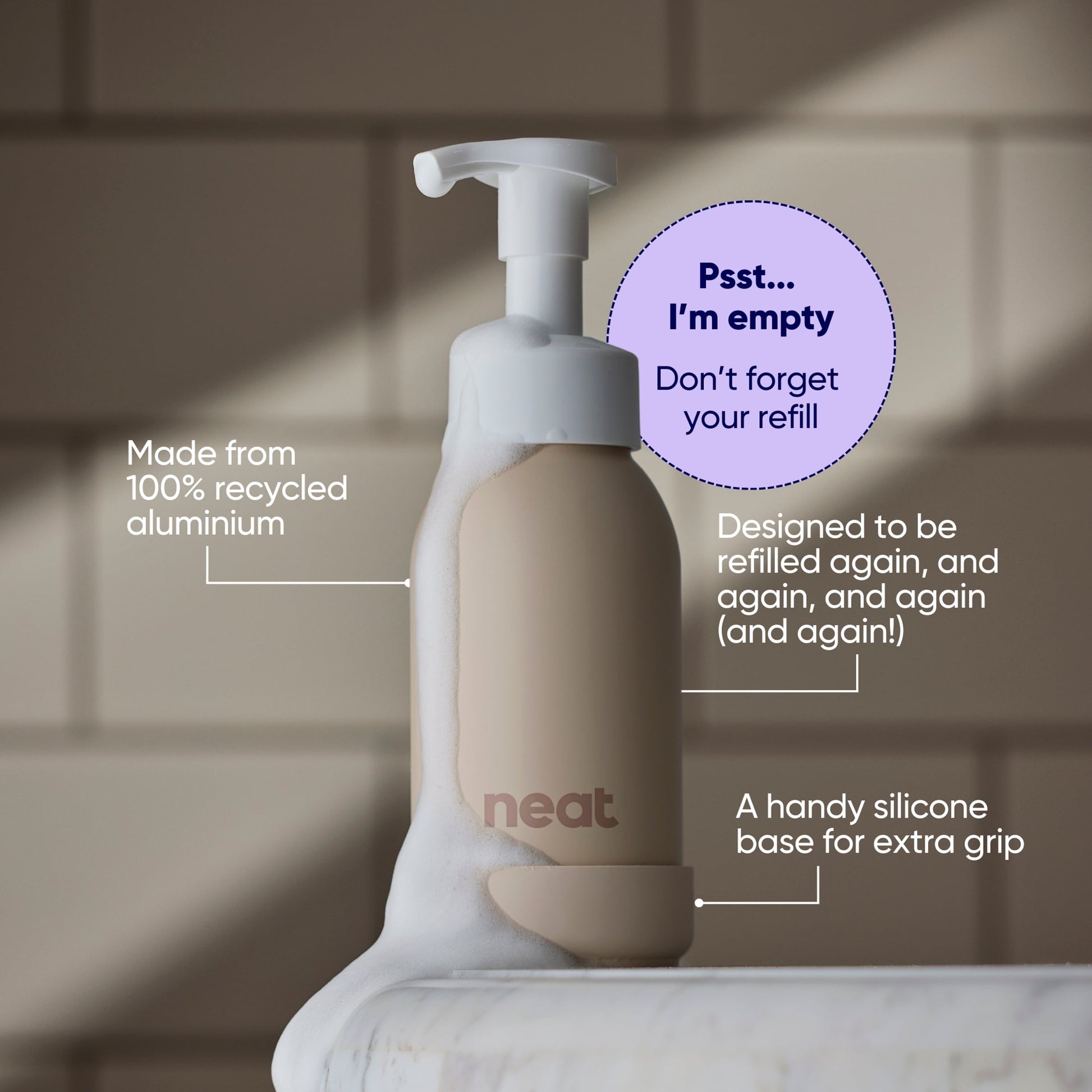 Neat Stone Refillable Dispenser for Foaming Hand Wash 300ml — image 3