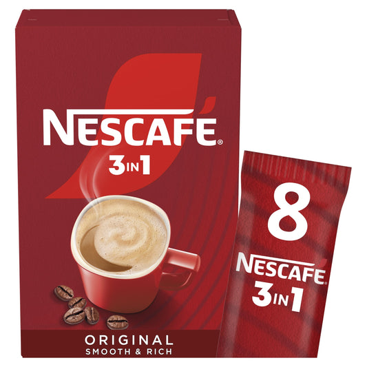 Nescafe 3 in 1 Original Coffee Sachets 8 x 16g — image 1