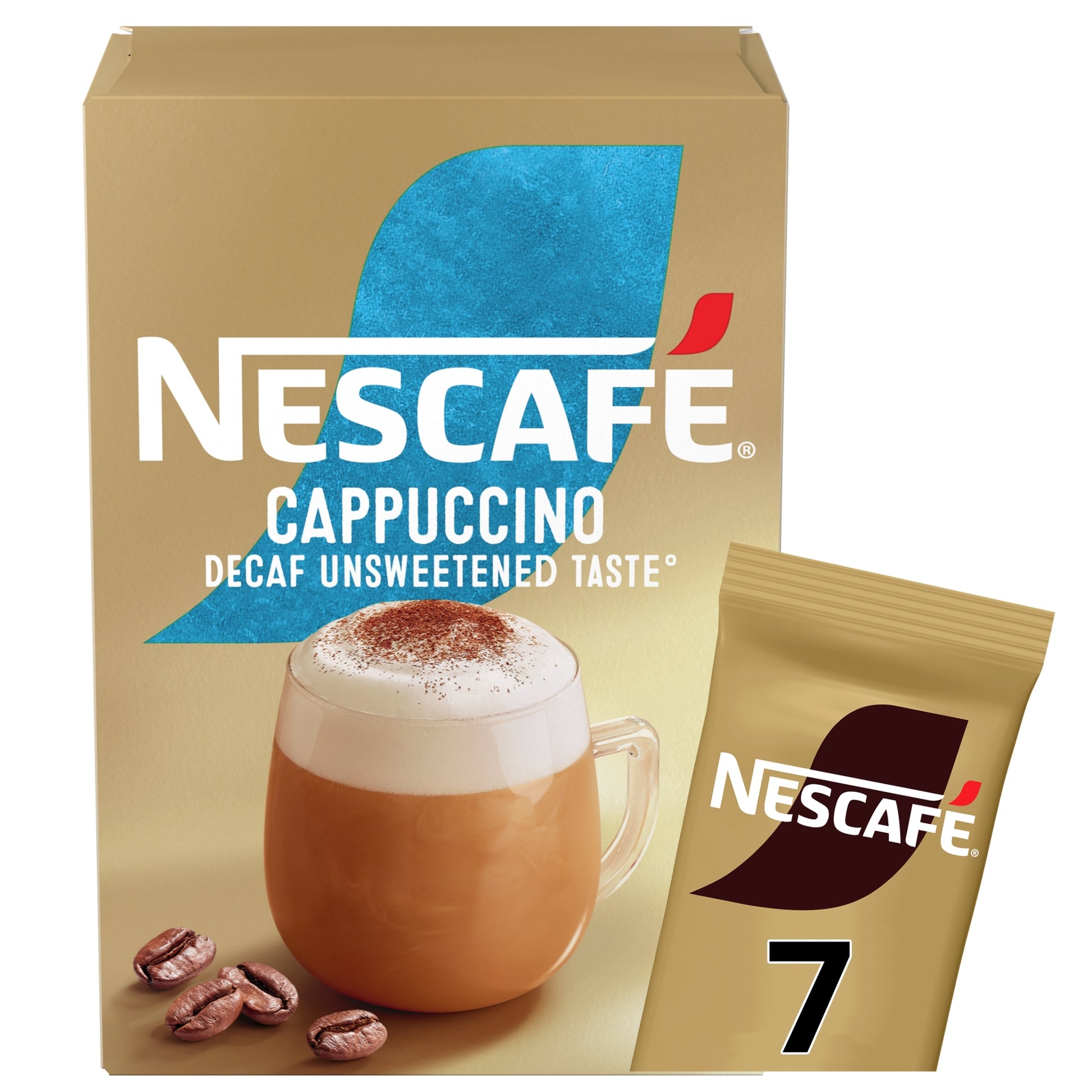 Nescafe Cappuccino Decaf Unsweetened Instant Coffee 7 Sachets — image 1