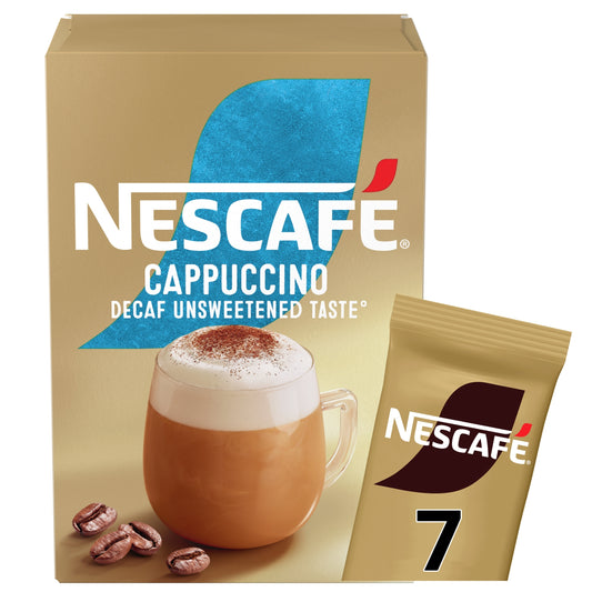 Nescafe Cappuccino Decaf Unsweetened Instant Coffee 7 Sachets — image 1