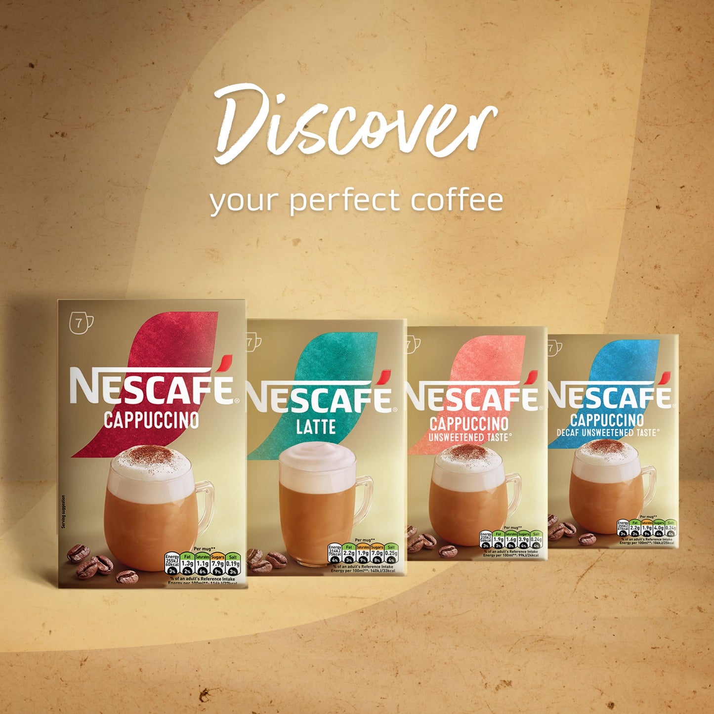 Nescafe Cappuccino Decaf Unsweetened Instant Coffee 7 Sachets — image 4