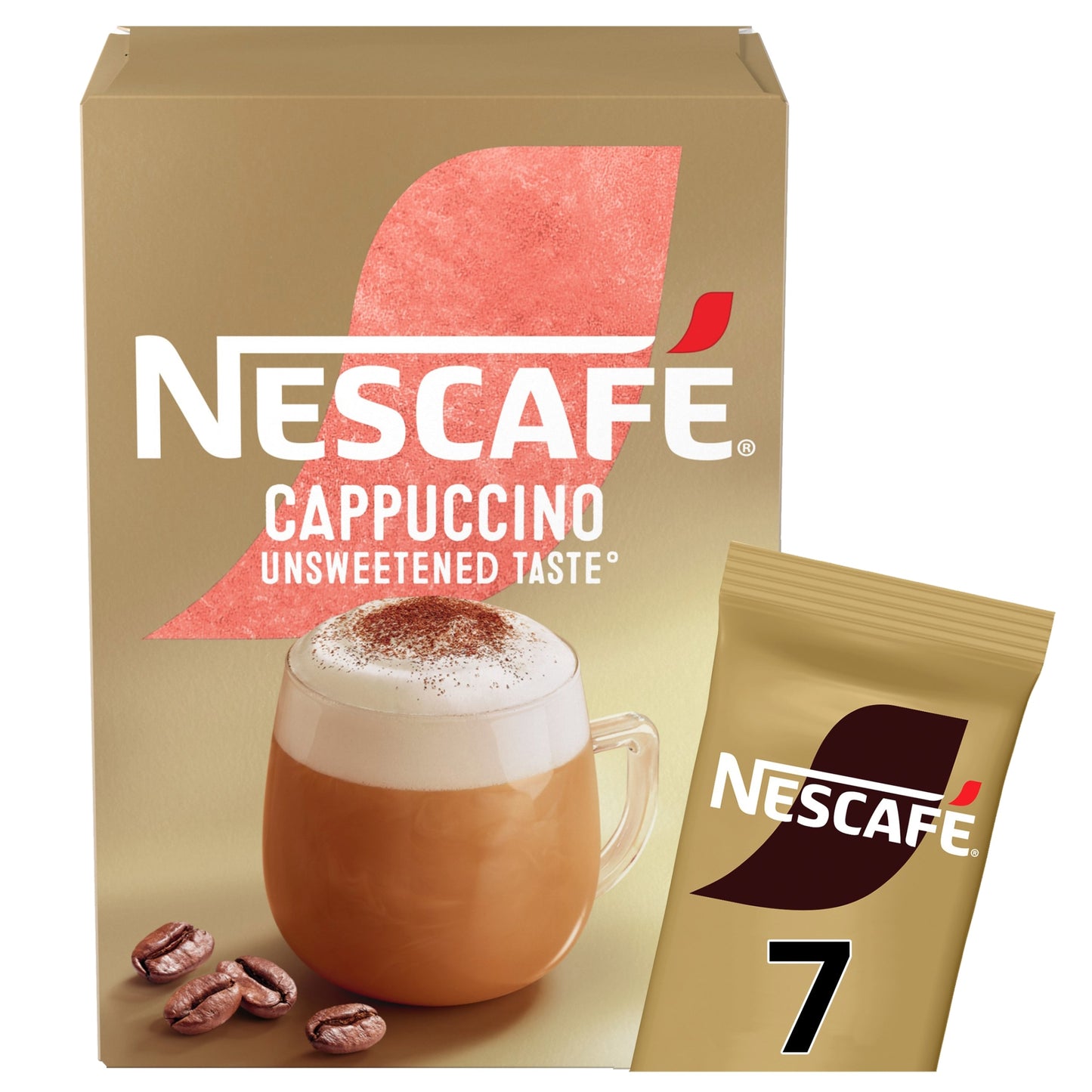 Nescafe Cappuccino Unsweetened Instant Coffee 7 Sachets — image 1