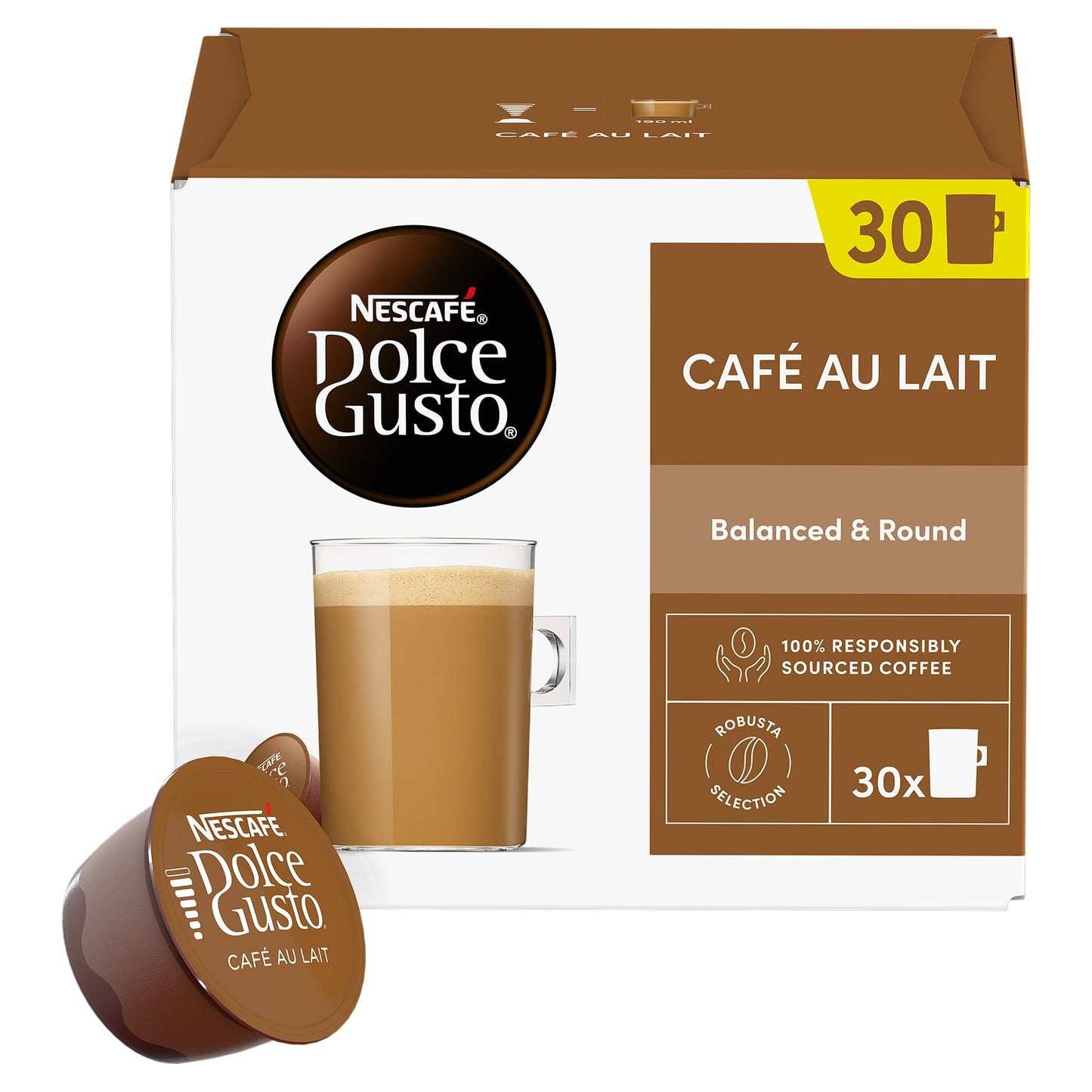 Nescafe Dolce Gusto Cafe Au Lait Coffee Pods x30 300g — image 2