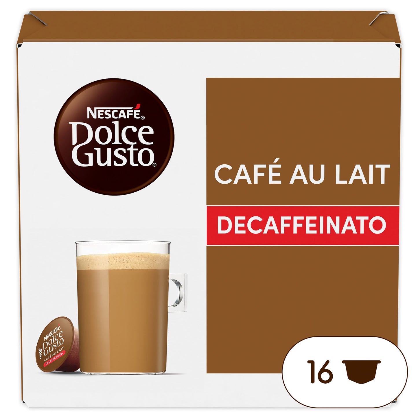 Nescafe Dolce Gusto Cafe Au Lait Decaff Coffee Pods x16 160g — image 1