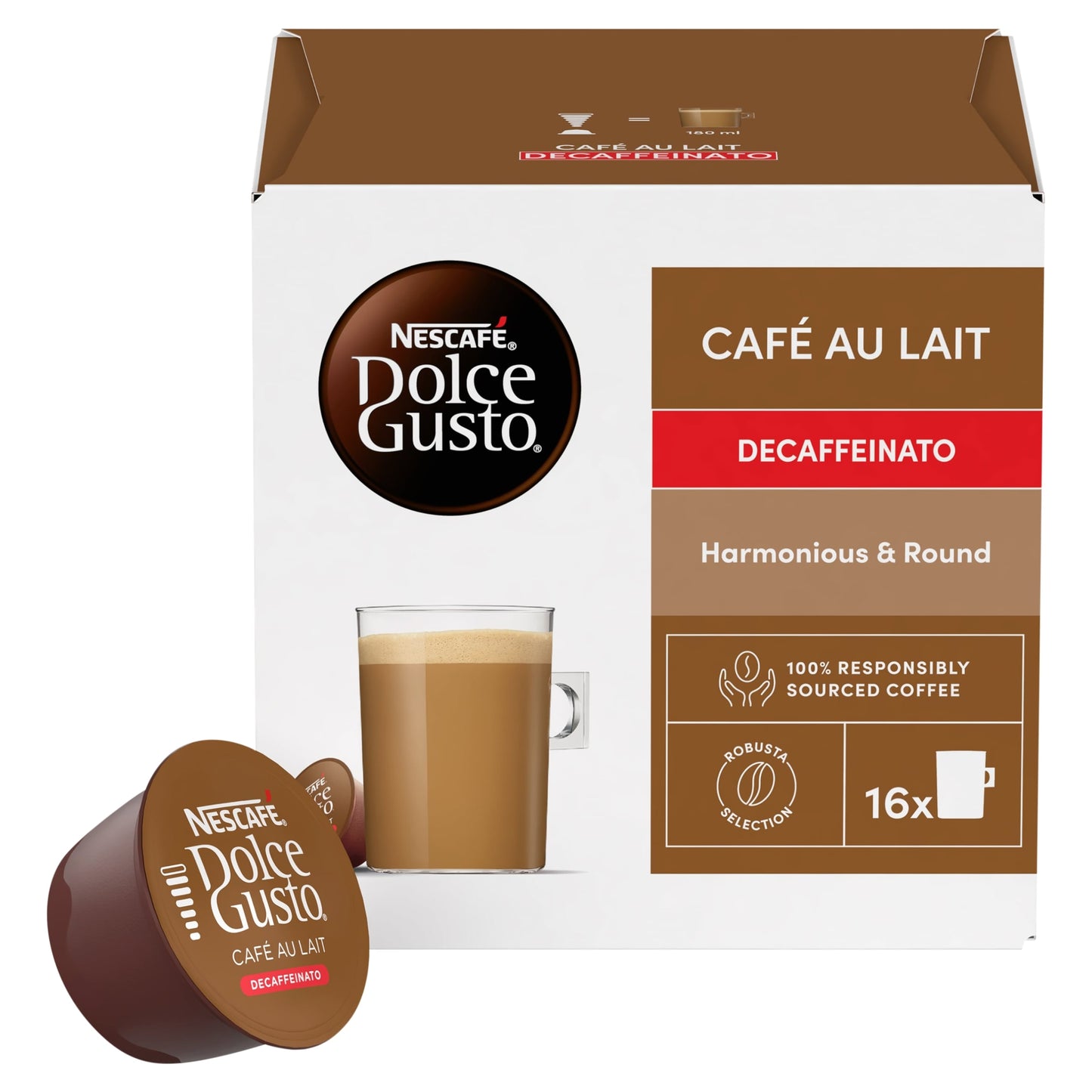 Nescafe Dolce Gusto Cafe Au Lait Decaff Coffee Pods x16 160g — image 2