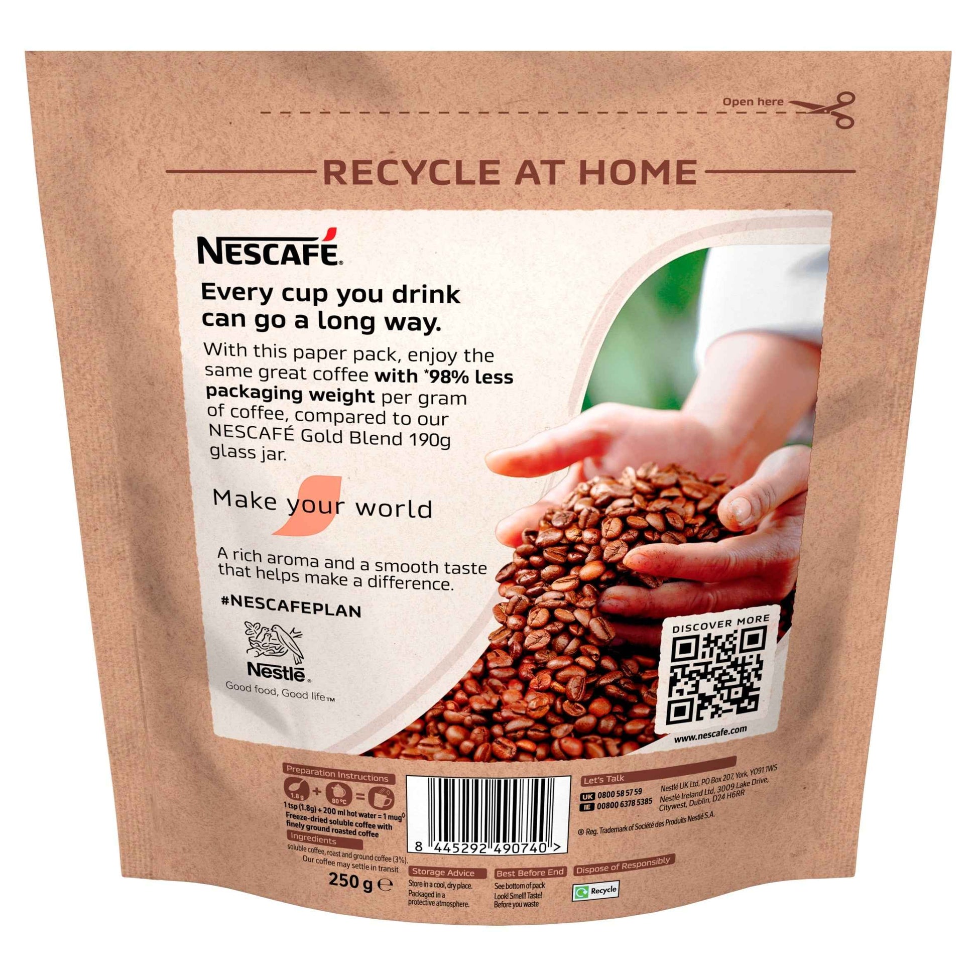NESCAFE Gold Blend Instant Coffee Paper Refill Pouch 250g
