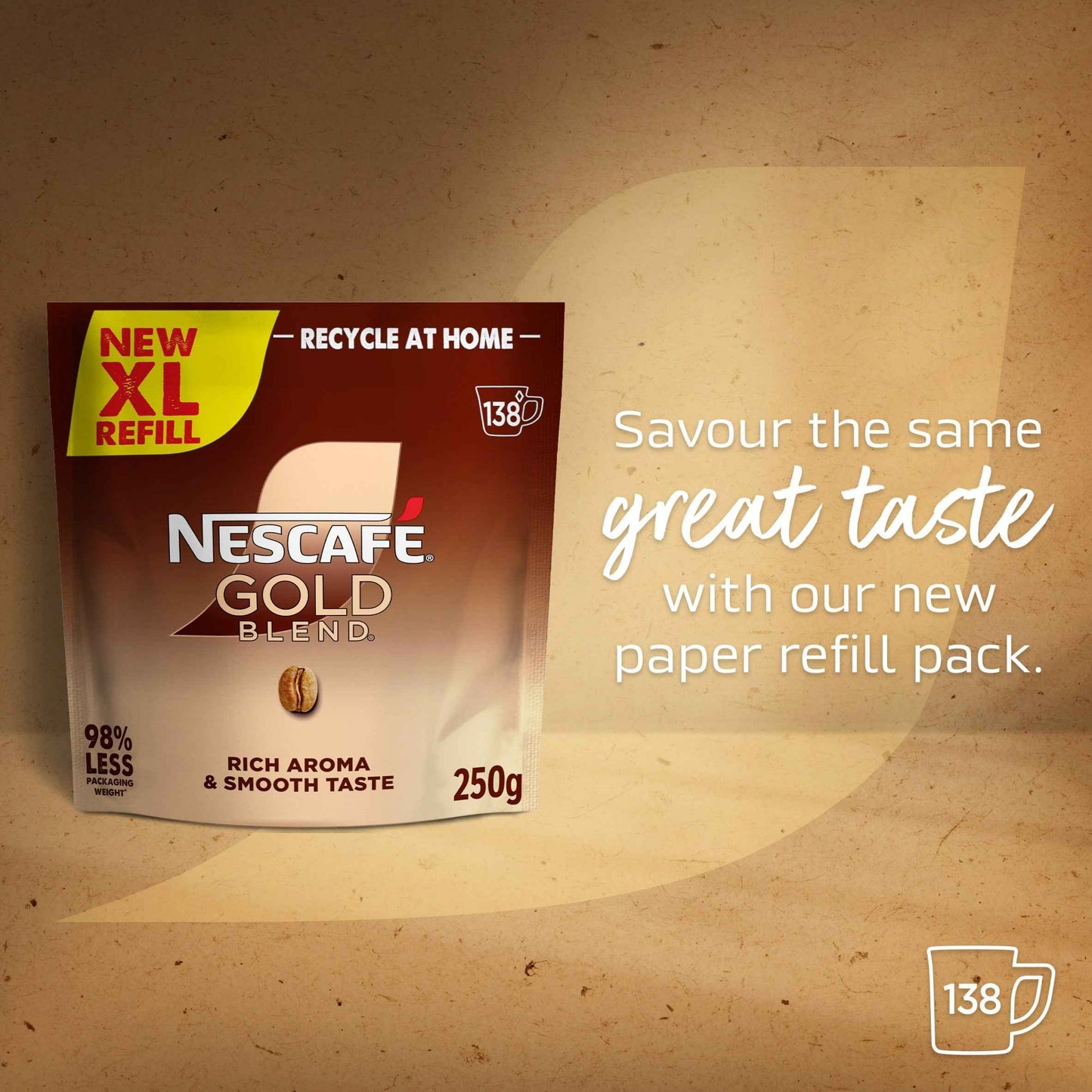 NESCAFE Gold Blend Instant Coffee Paper Refill Pouch 250g