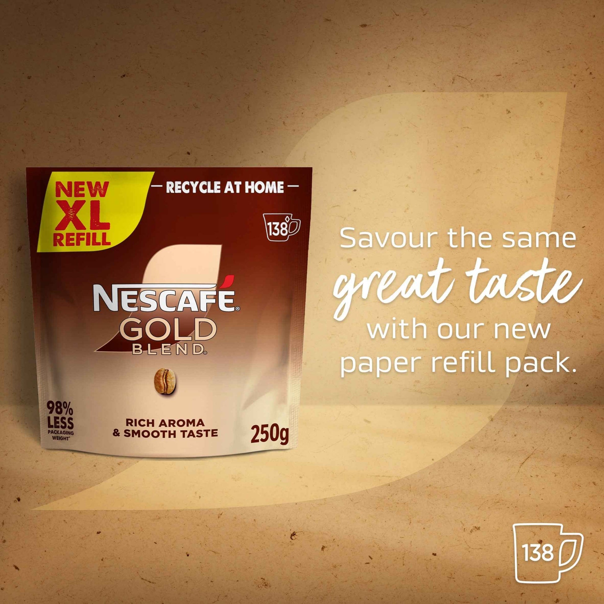 NESCAFE Gold Blend Instant Coffee Paper Refill Pouch 250g
