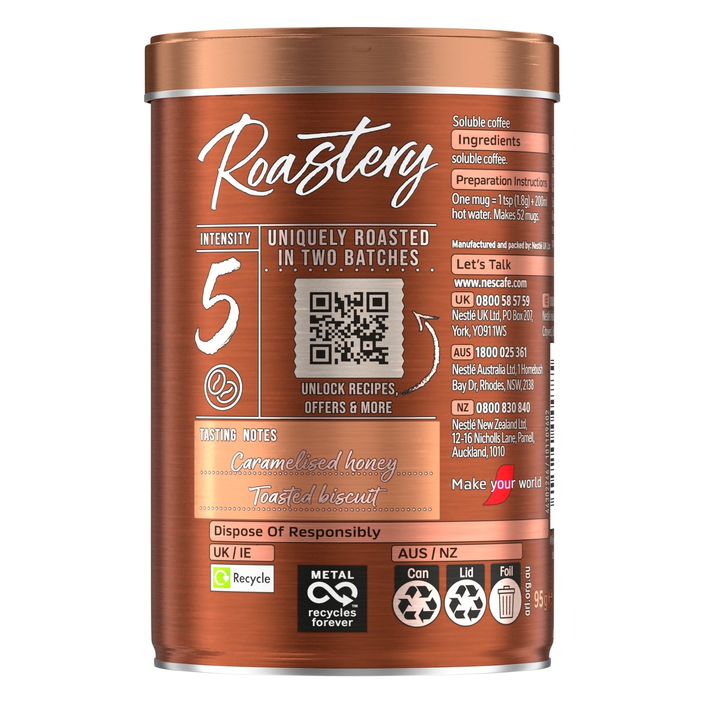 Nescafe Gold Blend Roastery Collection Light Roast Instant Coffee 95g — image 2
