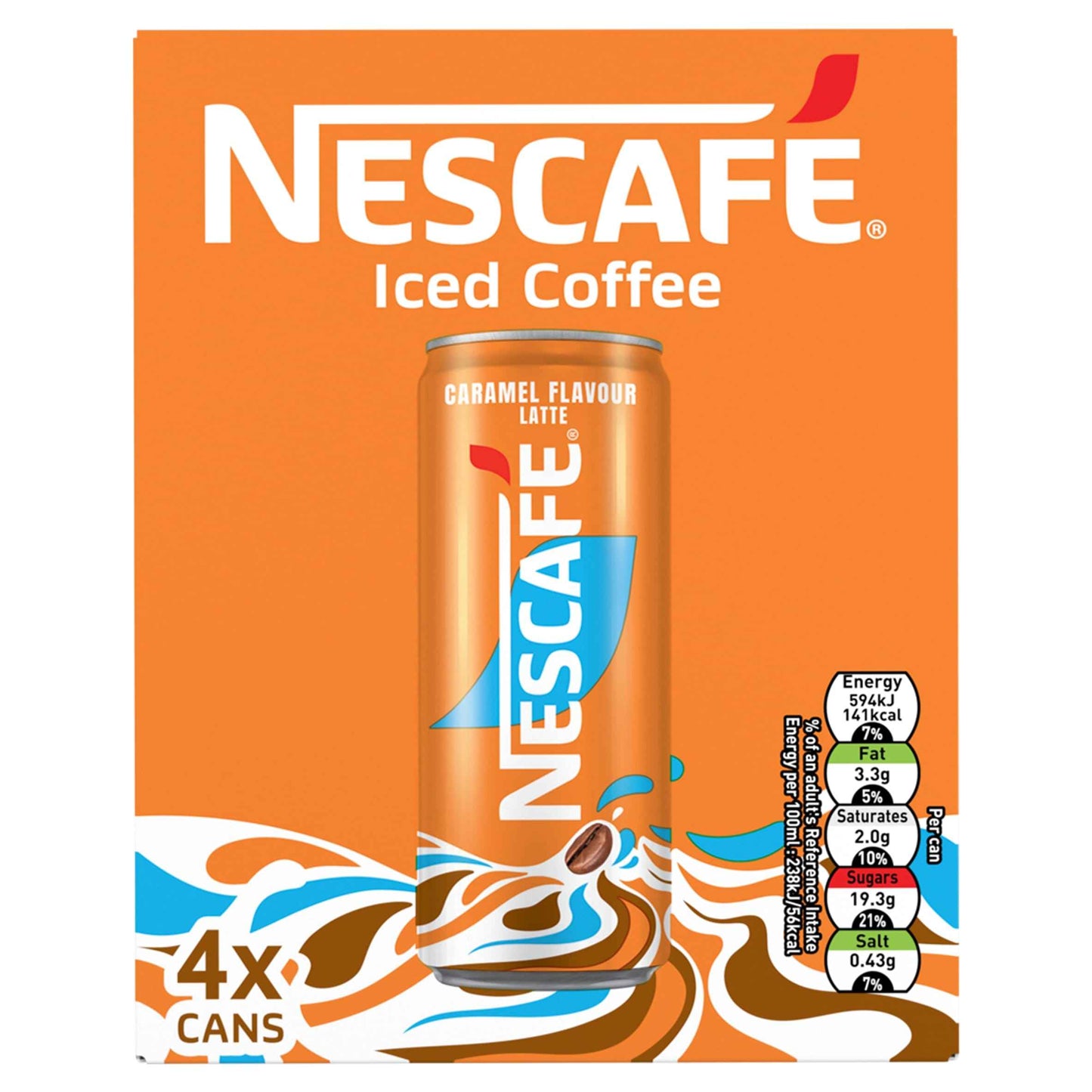 NESCAFE Iced Coffee Caramel Latte 4x250ml