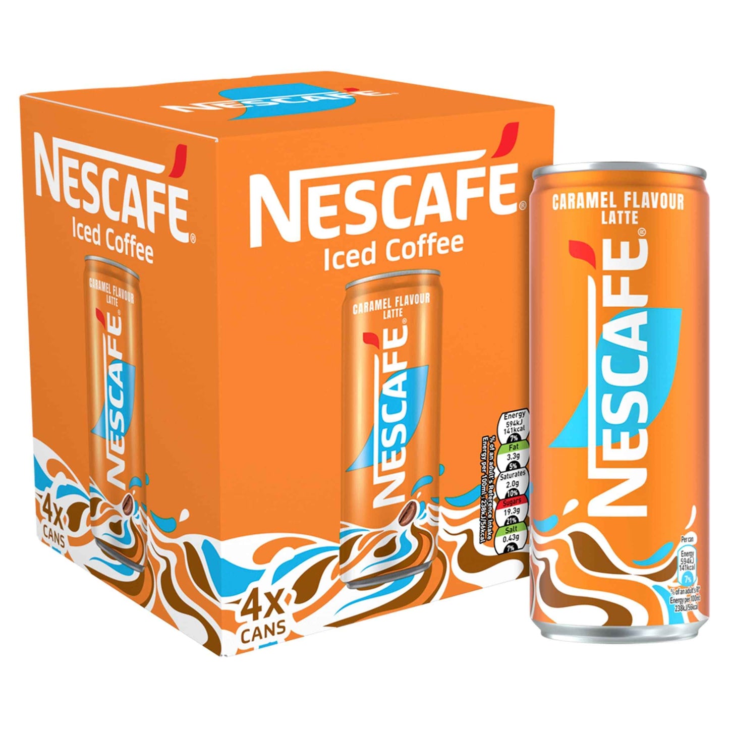 NESCAFE Iced Coffee Caramel Latte 4x250ml