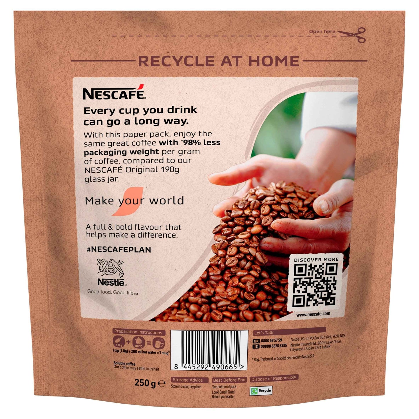 NESCAFE Original Instant Coffee Paper Refill Pouch 250g