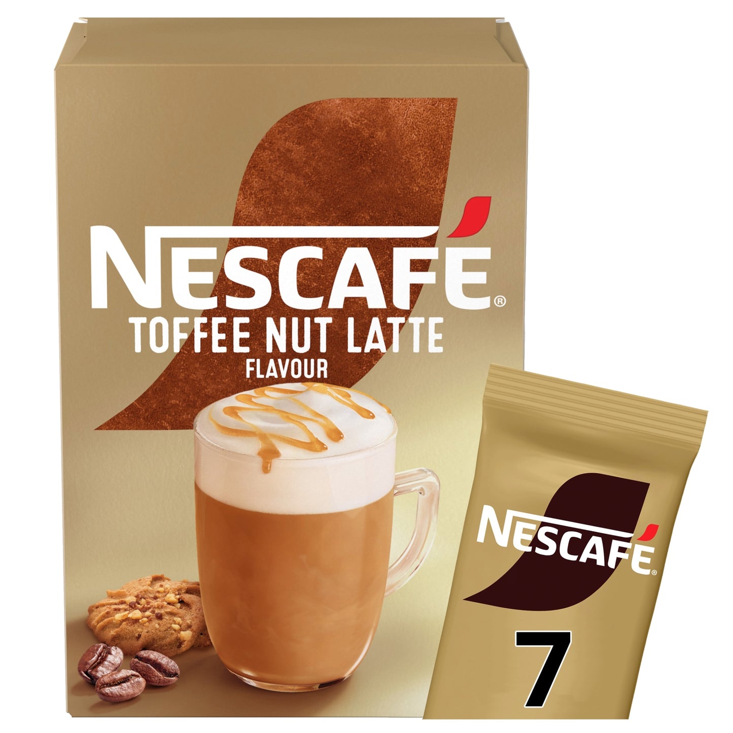Nescafe Toffee Nut Latte Instant Coffee 7 Sachets — image 1