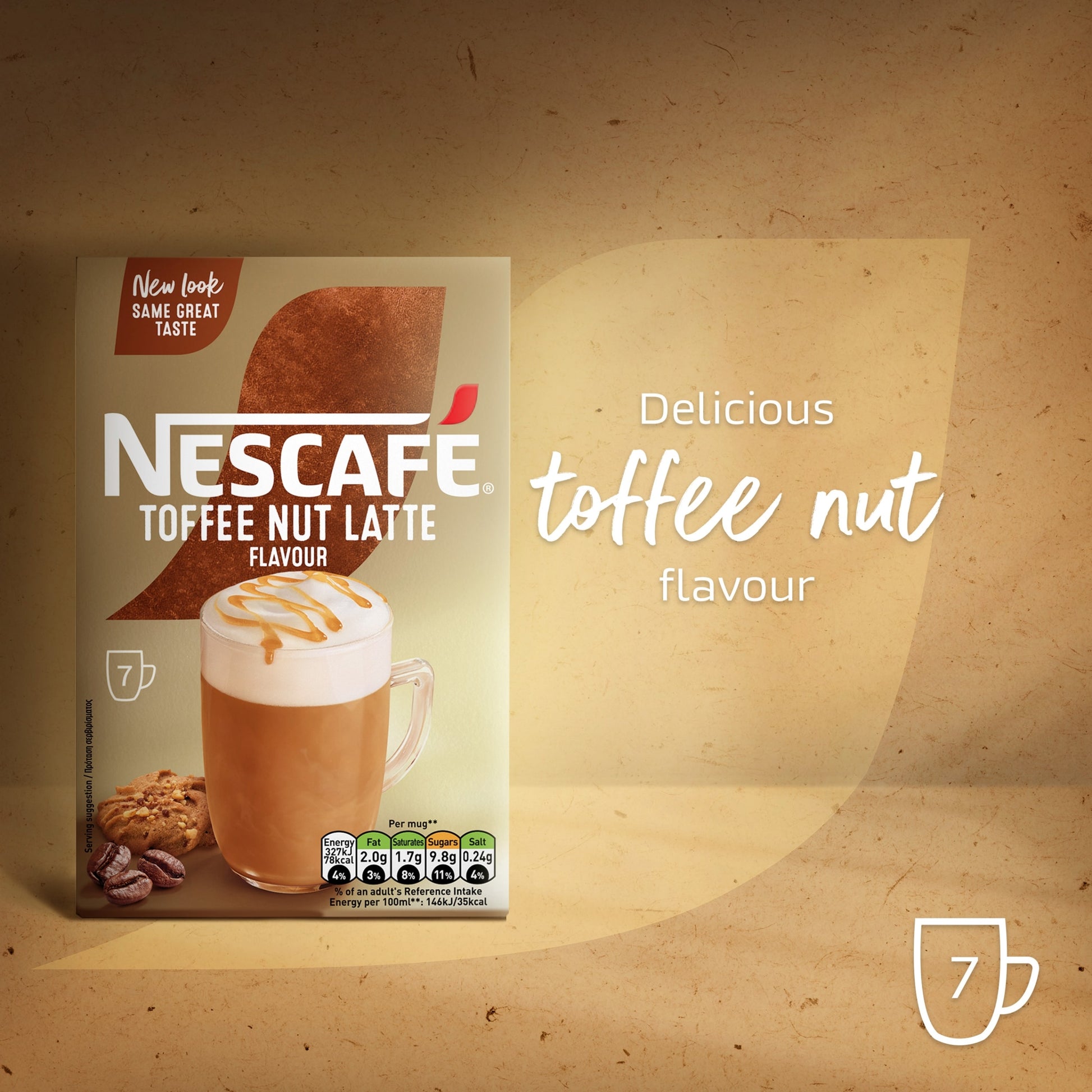 Nescafe Toffee Nut Latte Instant Coffee 7 Sachets — image 2