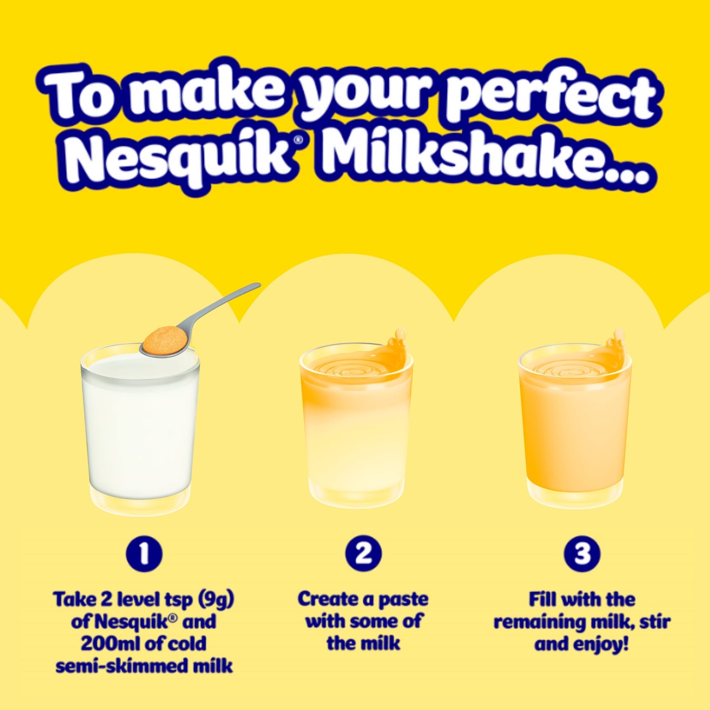 Nesquik Banana Flavoured Milkshake Powder 500g Tub — image 3