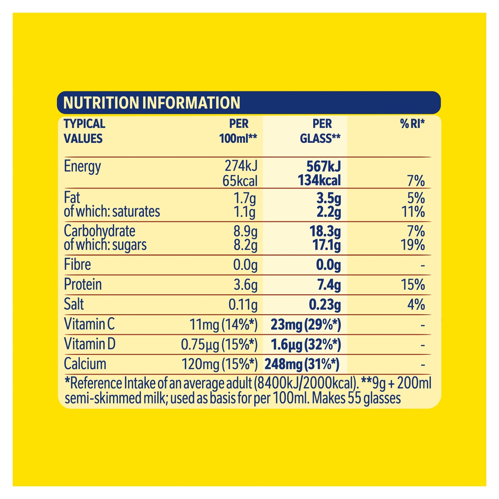 Nesquik Banana Flavoured Milkshake Powder 500g Tub — image 5