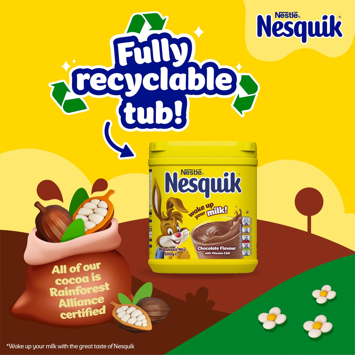 Nesquik Chocolate Flavoured Milkshake Powder 500g Tub — image 4