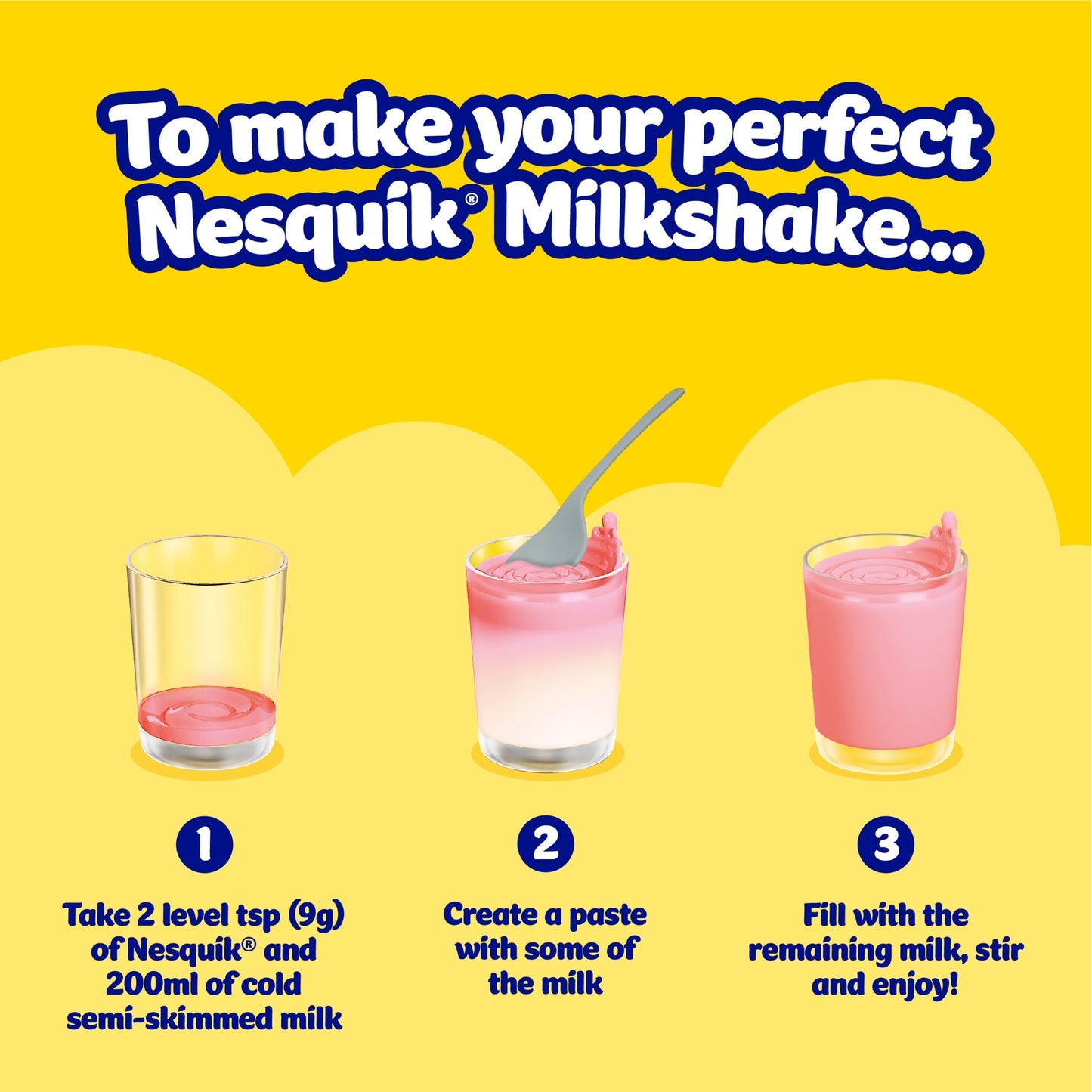 Nesquik Strawberry Flavoured Milkshake Powder 500g Tub — image 3