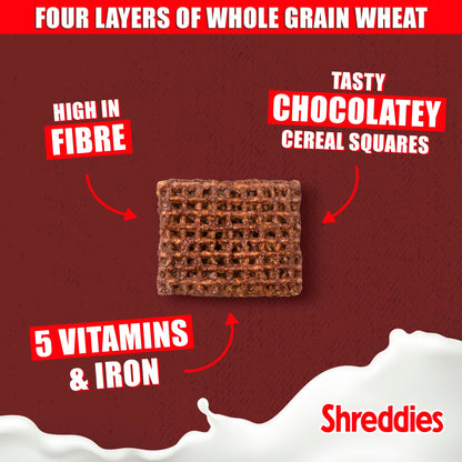 Nestlé Shreddies Coco Chocolate Malted Wheats Breakfast Cereal 600g — image 3