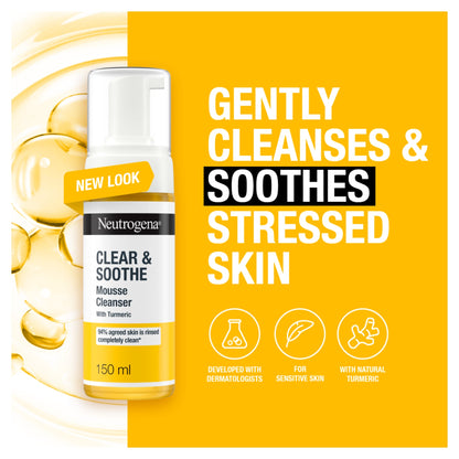 Neutrogena Clear & Soothe Mousse Cleanser Face Wash with Turmeric 150ml — image 2