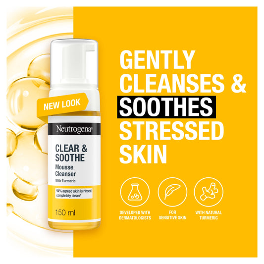 Neutrogena Clear & Soothe Mousse Cleanser Face Wash with Turmeric 150ml — image 2